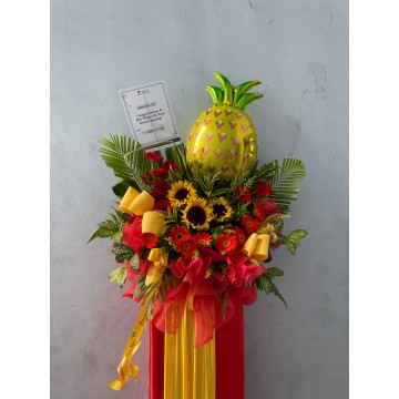 "Heng Ong Huat!" | Congratulatory Floral Stand