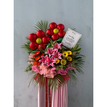 Bubbly Red | Congratulatory Floral Stand