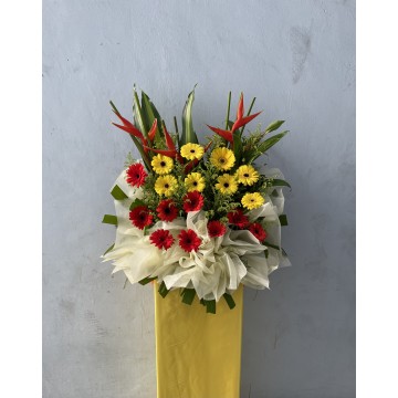 Golden Blooms | Congratulatory Floral Stand
