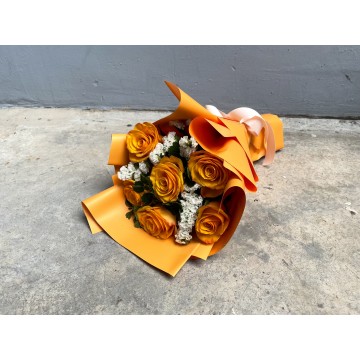 Superstar! | 6 Orange Roses Floral Bouquet