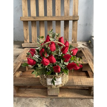 20 Red Roses - "My Love" | Flower Basket